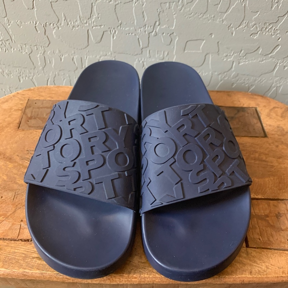 Tory Sport Embossed Logo Slide Navy Size 9